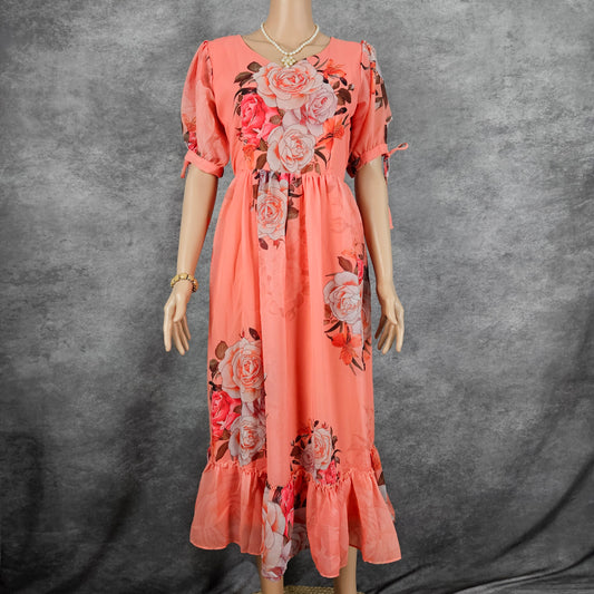 Rouge Pink Georgette Frock