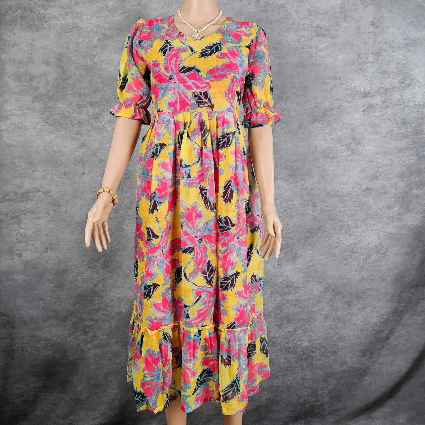 Dandelion Yellow Georgette Frock
