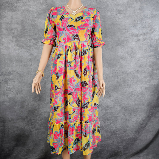 Dandelion Yellow Georgette Frock