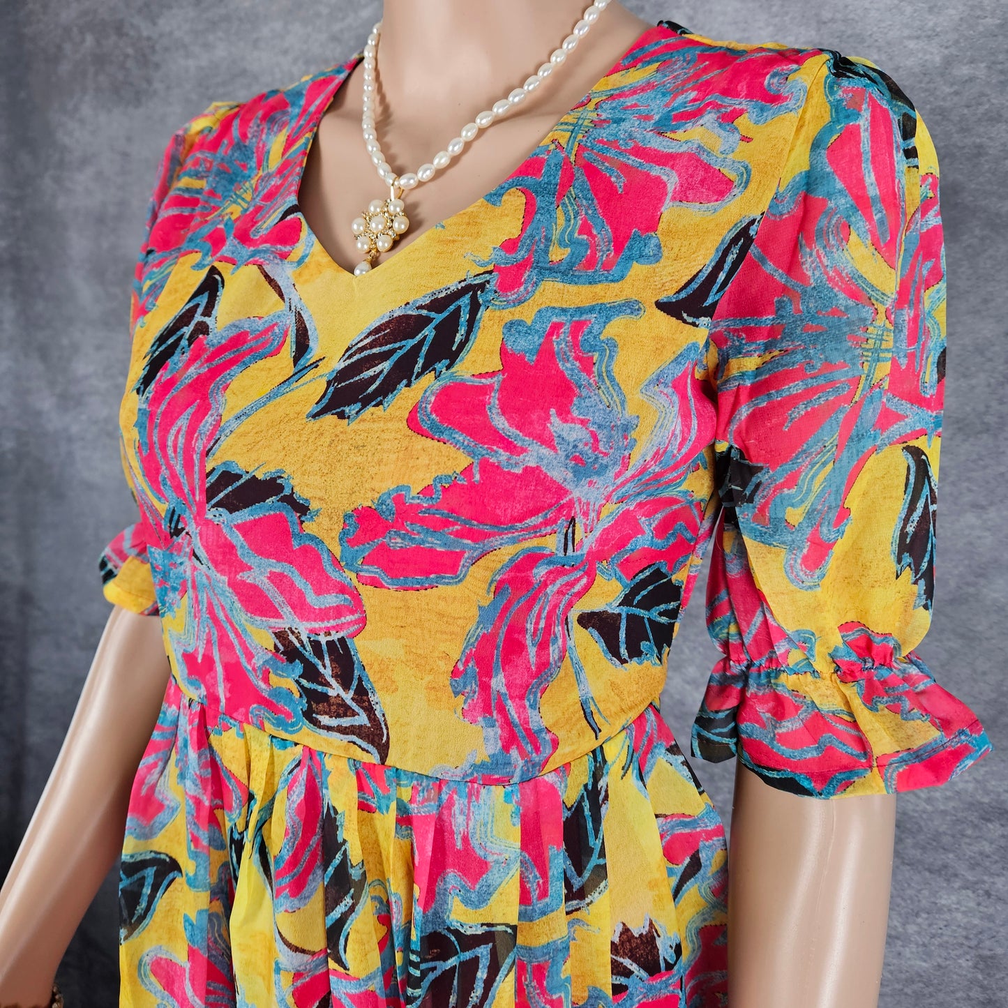 Dandelion Yellow Georgette Frock