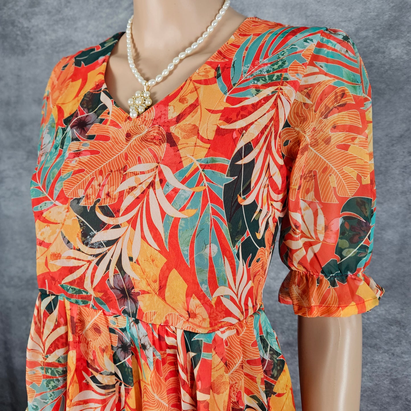 Umbral Orange Georgette Frock