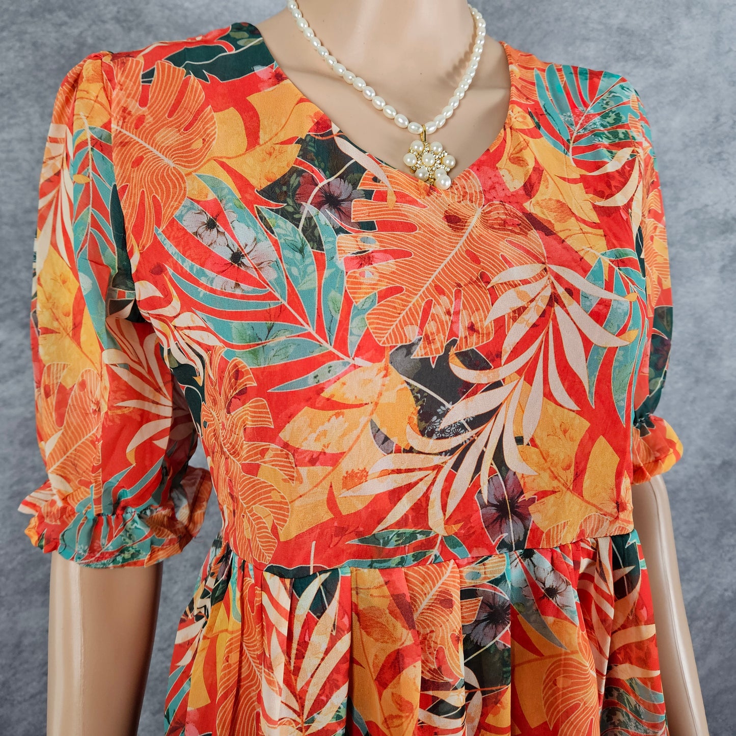 Umbral Orange Georgette Frock