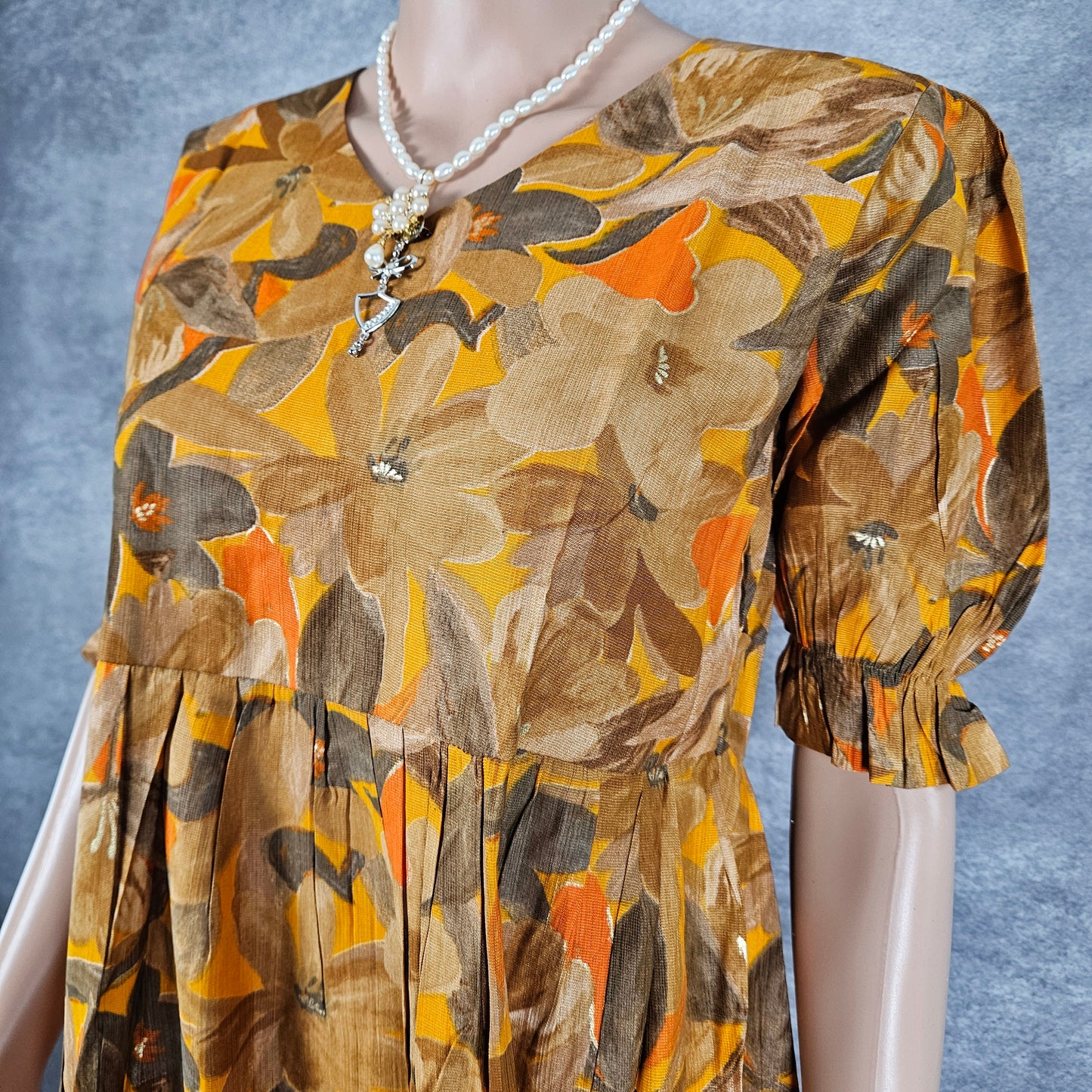 Brown Orange Vertican Frock