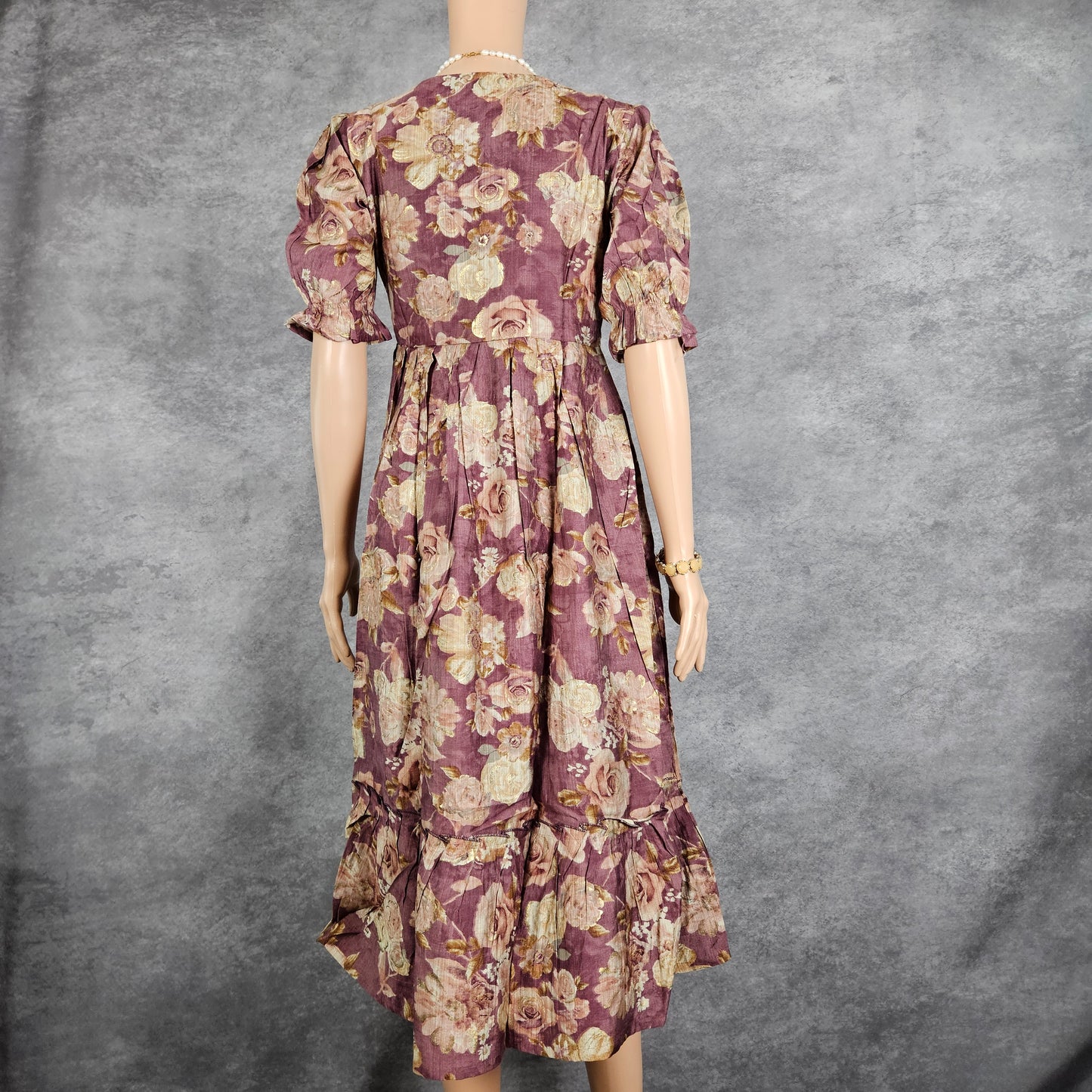Opera Mauve Pink Floral Vertican Frock
