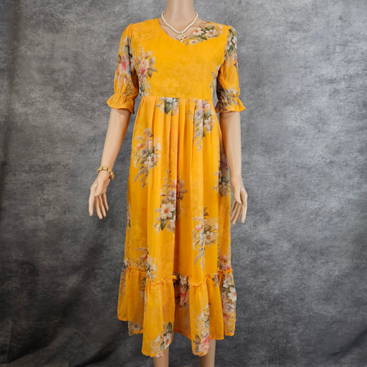 Mango Yellow Georgette Frock