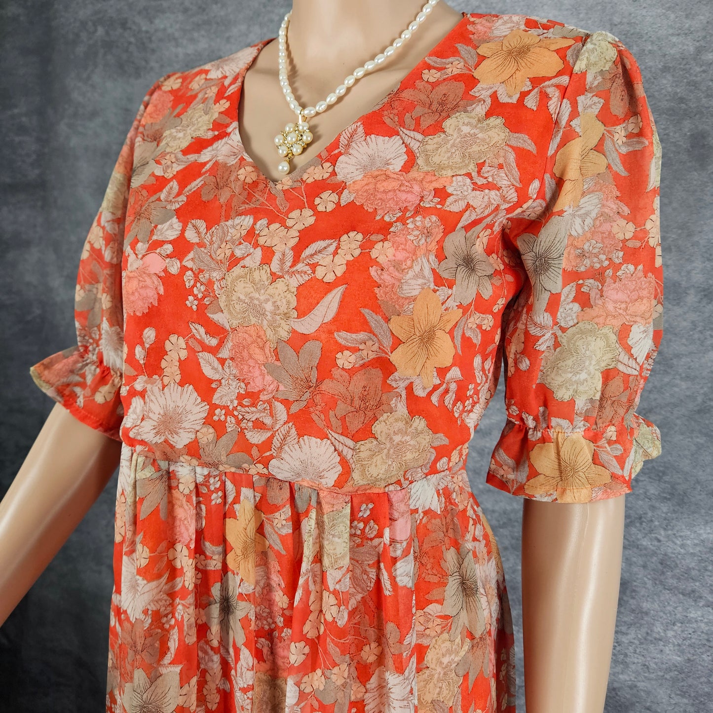 Pure Orange Georgette Frock