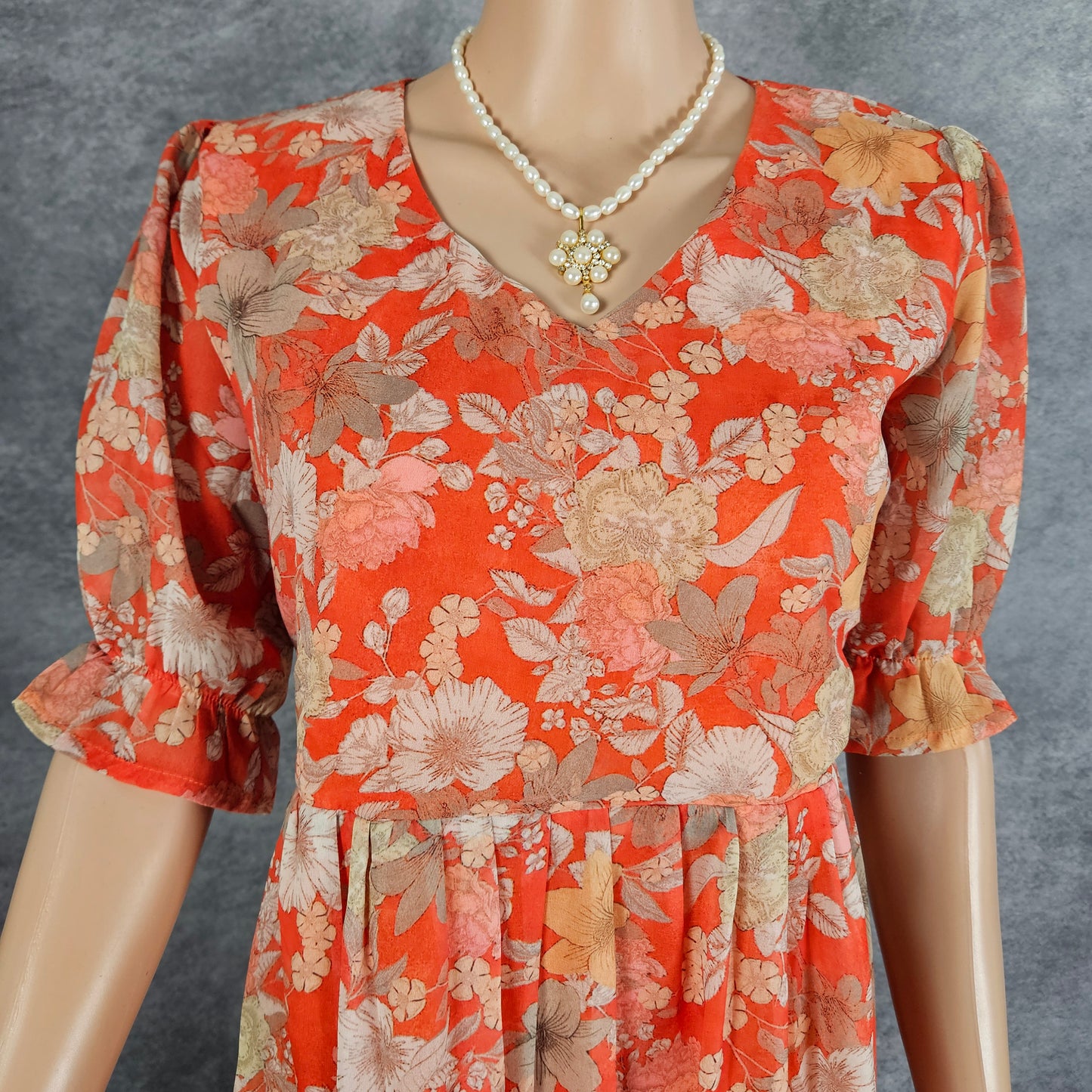 Pure Orange Georgette Frock