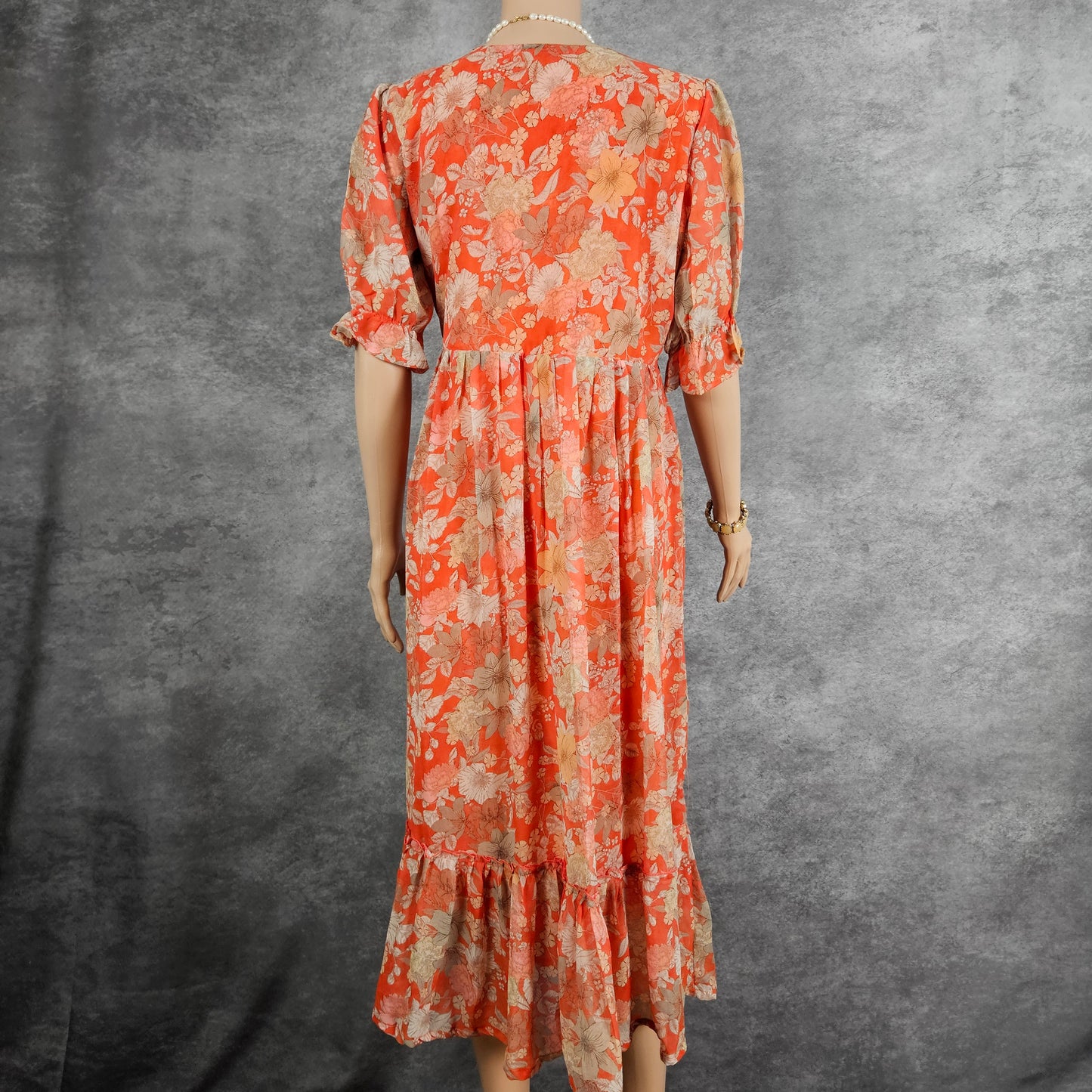 Pure Orange Georgette Frock