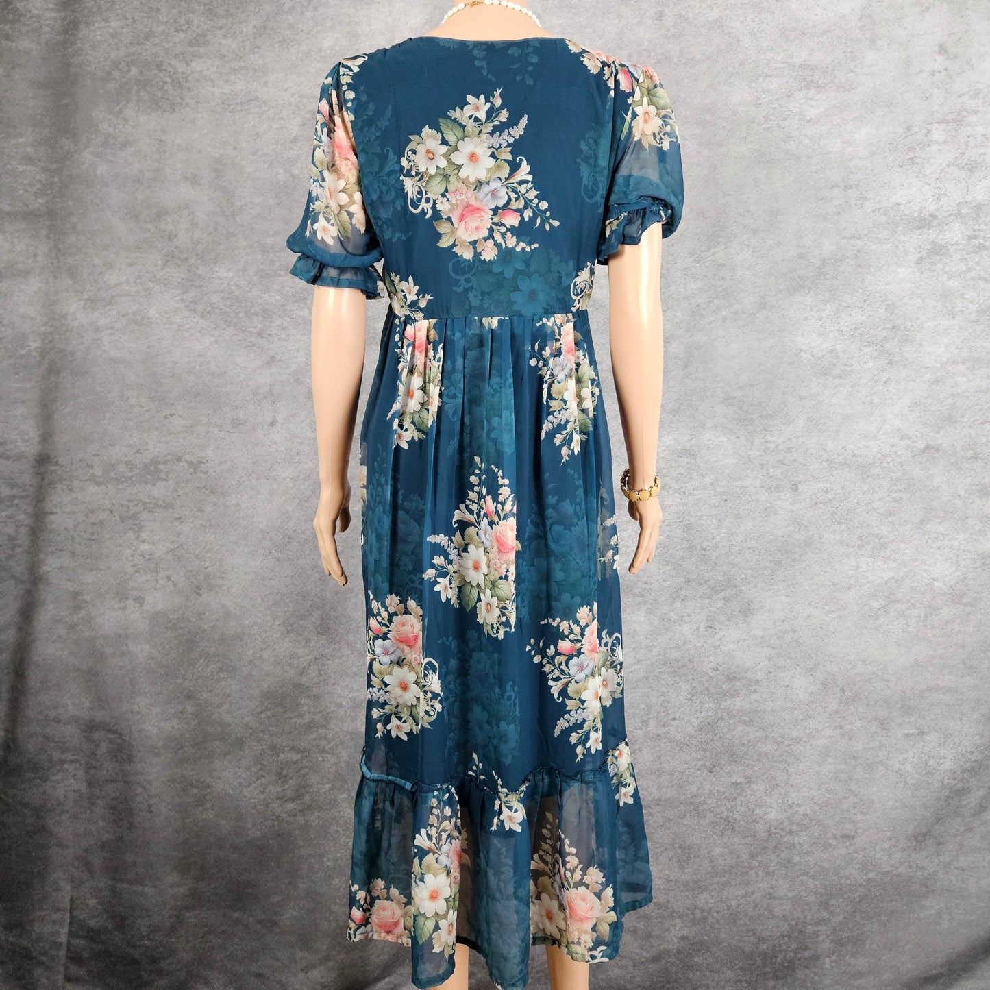 Navy Floral Georgette Frock