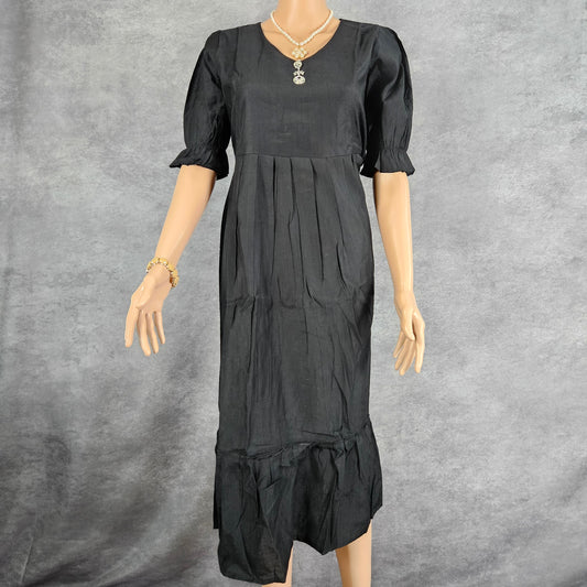 Plain Black Vertican Frock