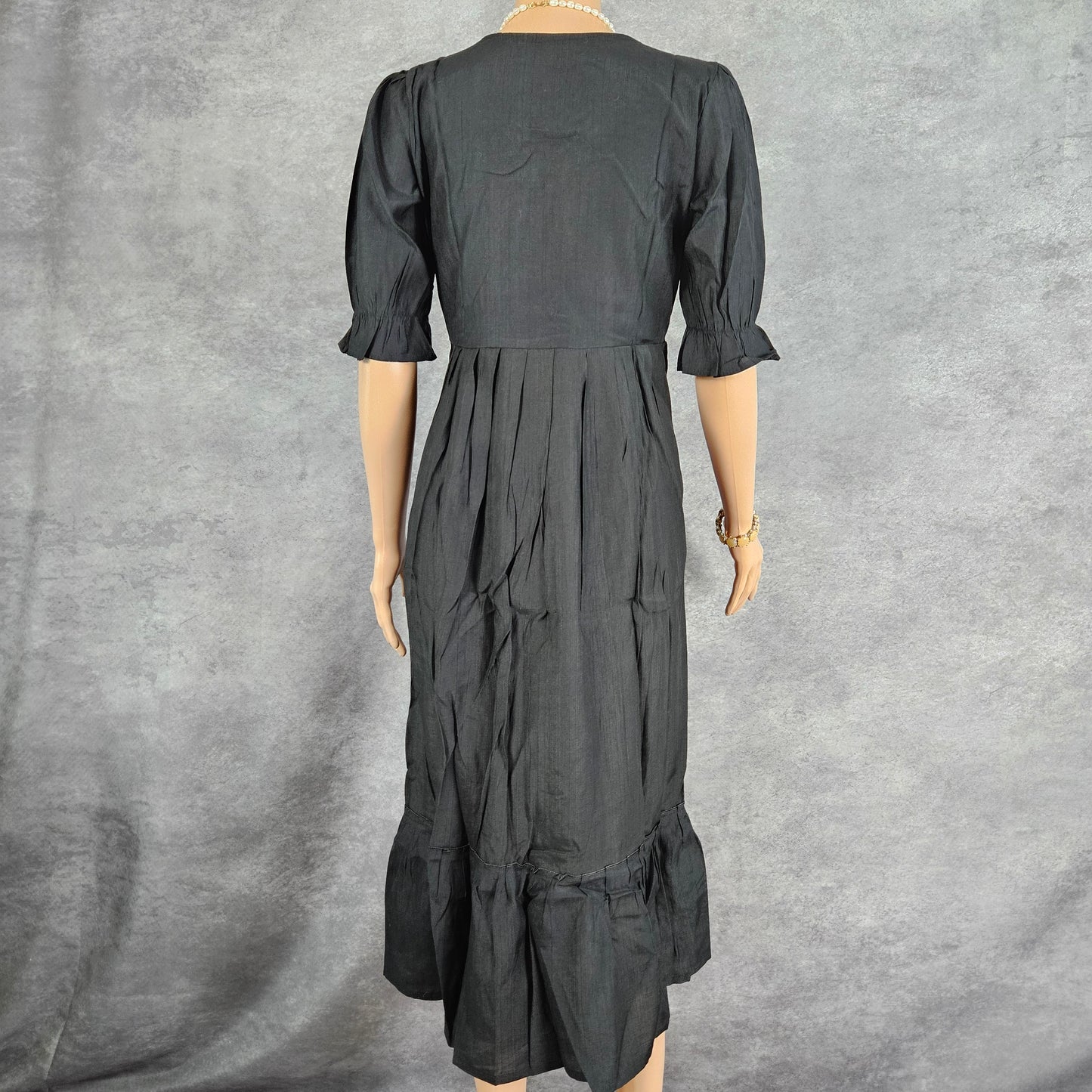 Plain Black Vertican Frock