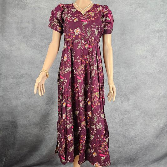 Magenta Floral Vertican Frock
