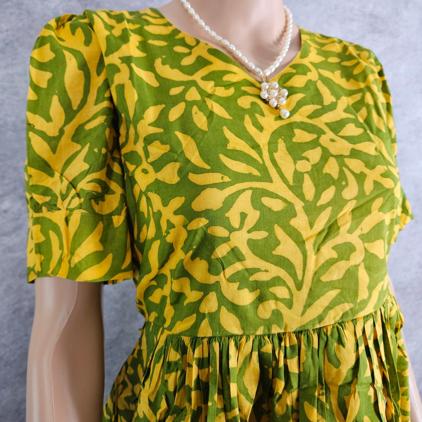 Yellow Green Cotton Frock