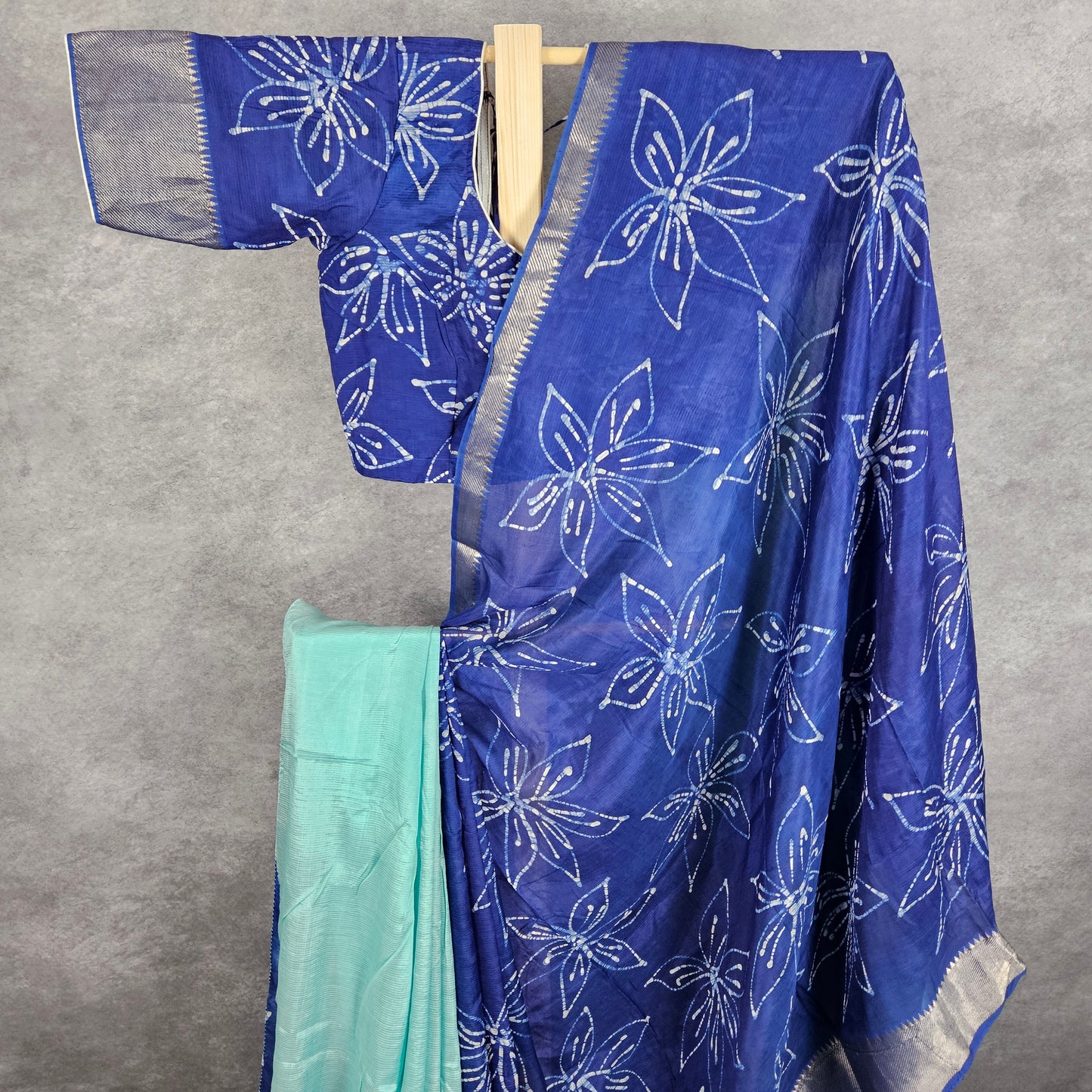 Sapphire Blue Mangalagiri Saree