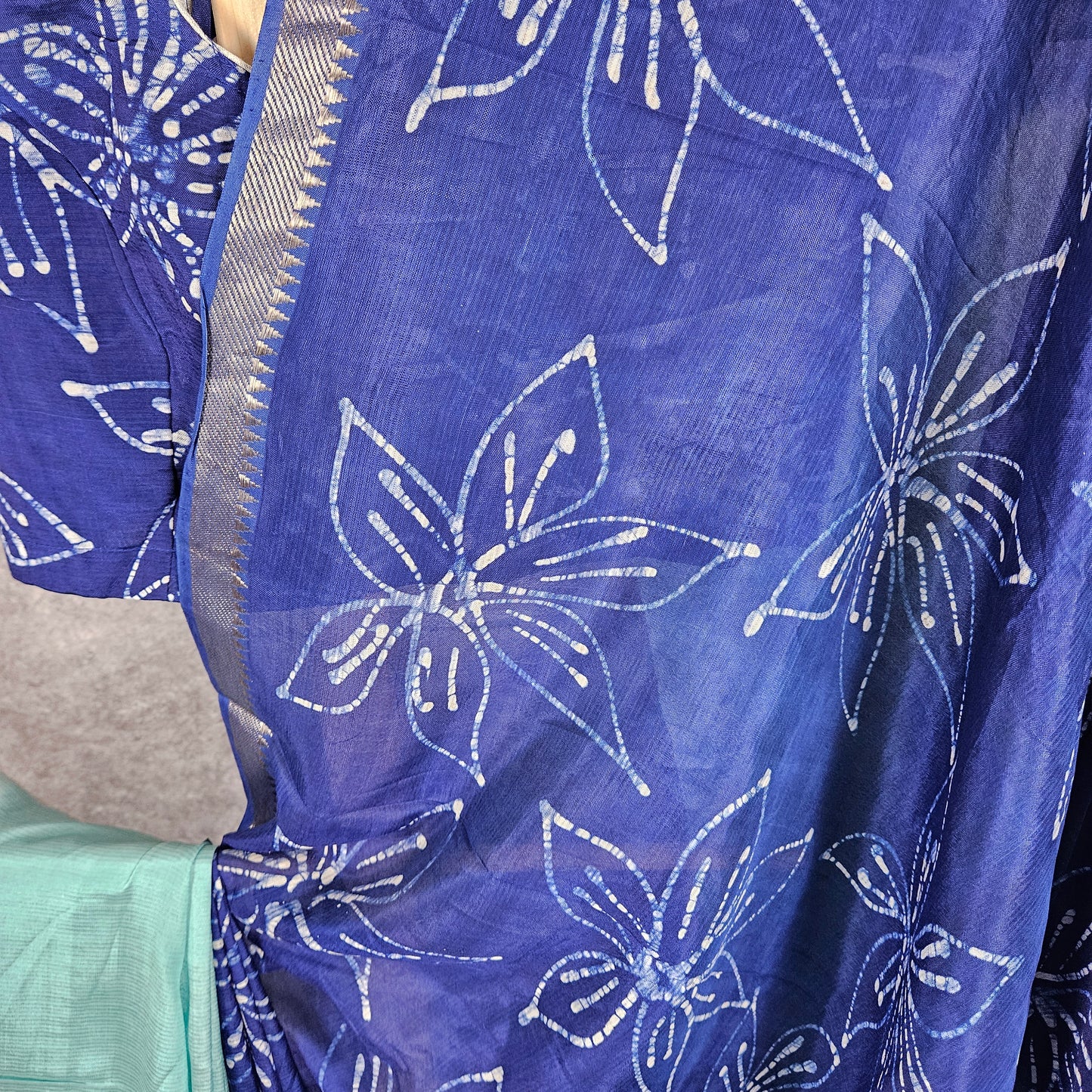 Sapphire Blue Mangalagiri Saree