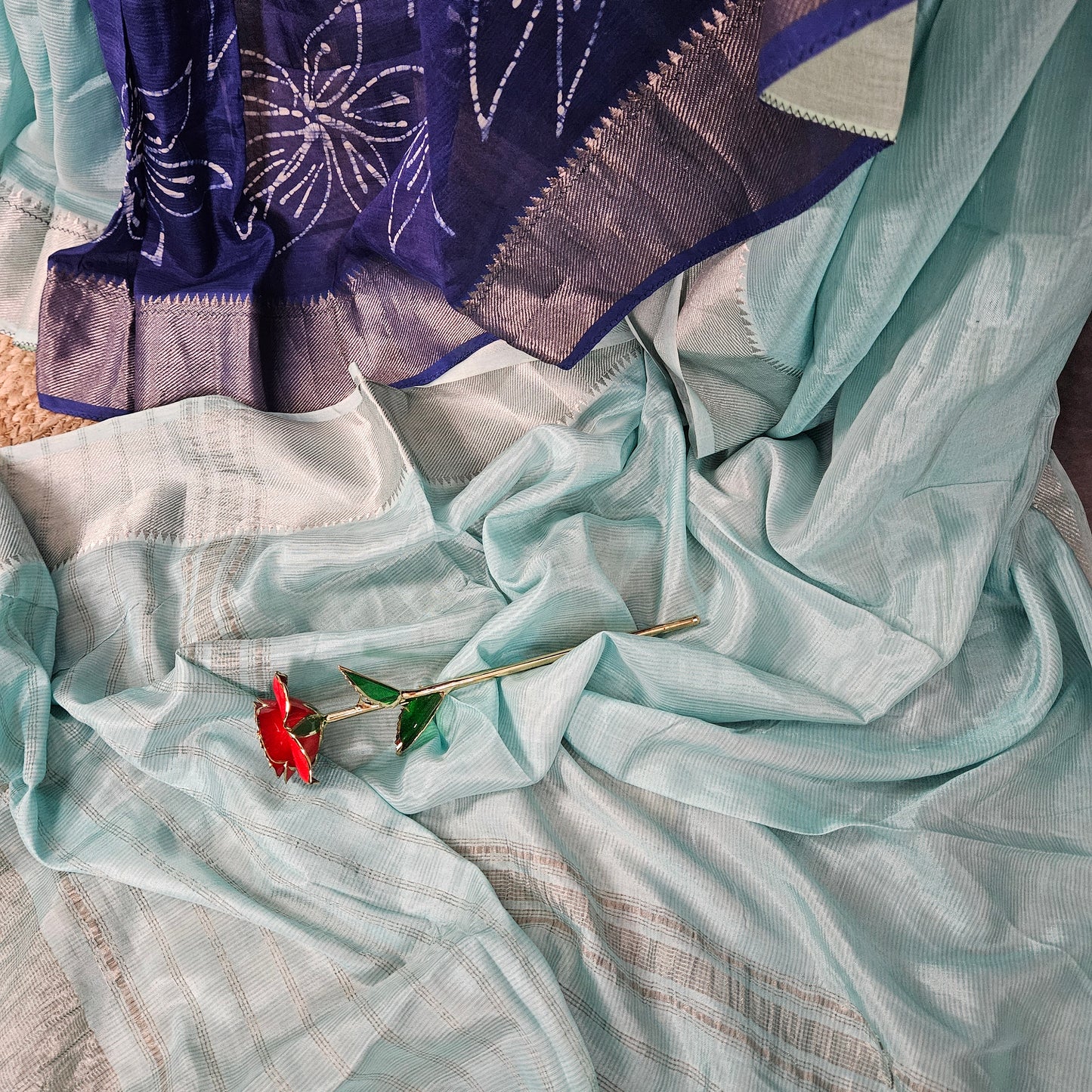 Sapphire Blue Mangalagiri Saree