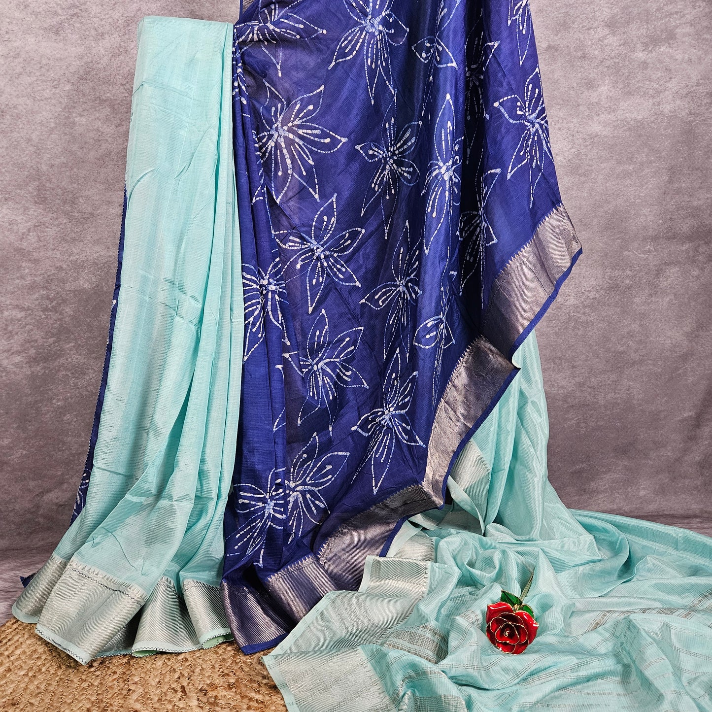 Sapphire Blue Mangalagiri Saree