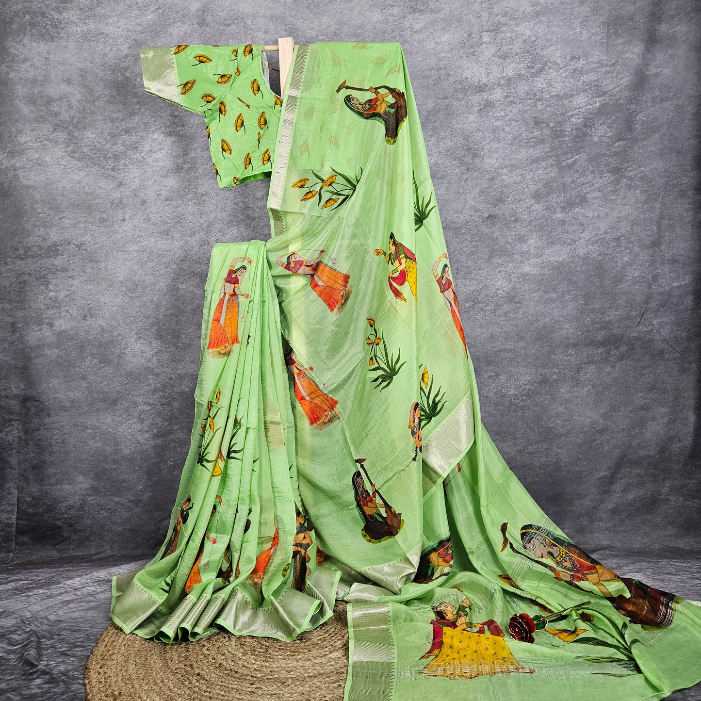 Laurel Green Mangalagiri Saree