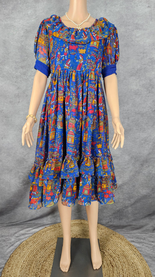 Midnight Blue Georgette Frock