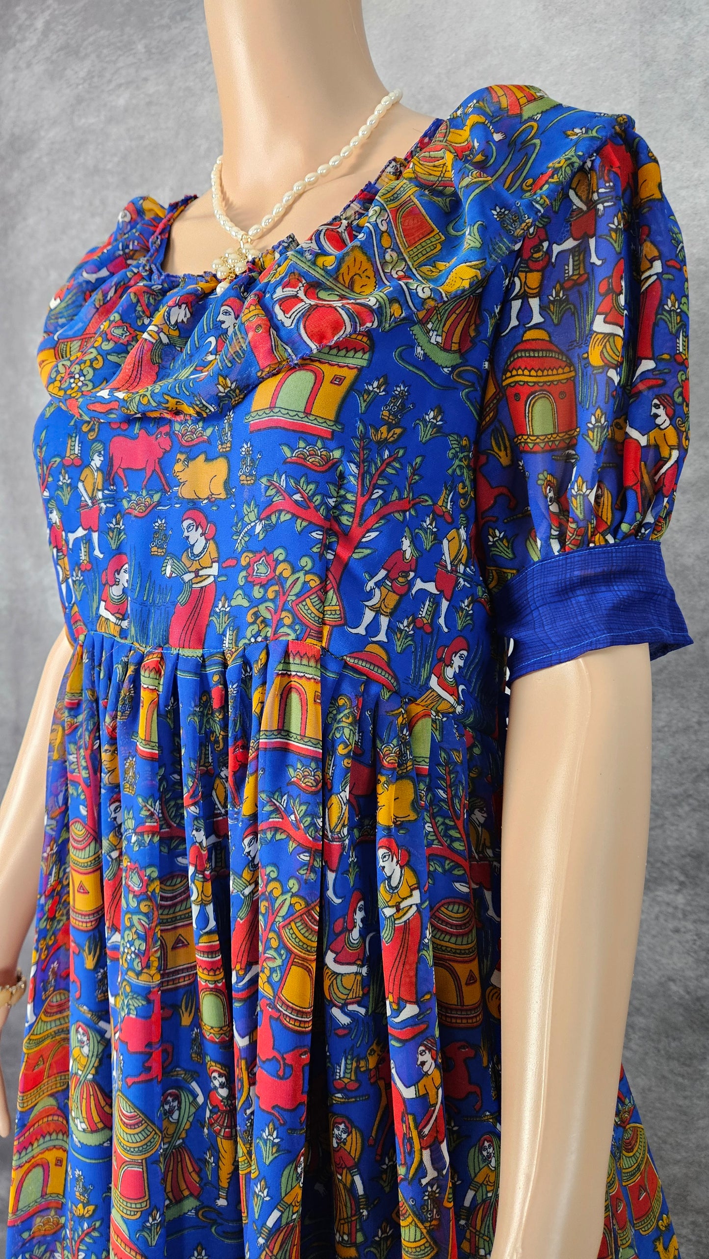 Lapis Blue Georgette Frock