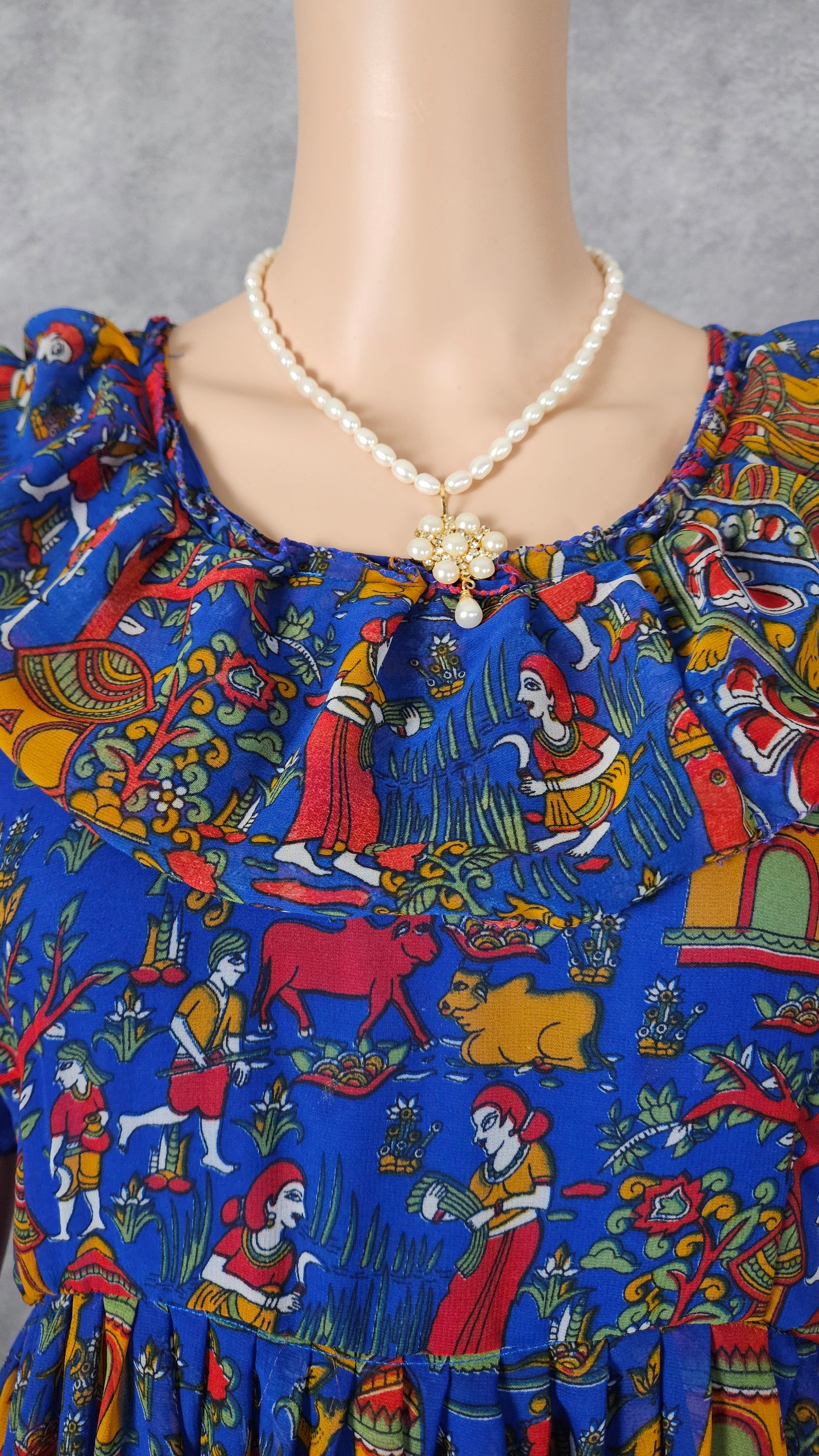 Lapis Blue Georgette Frock