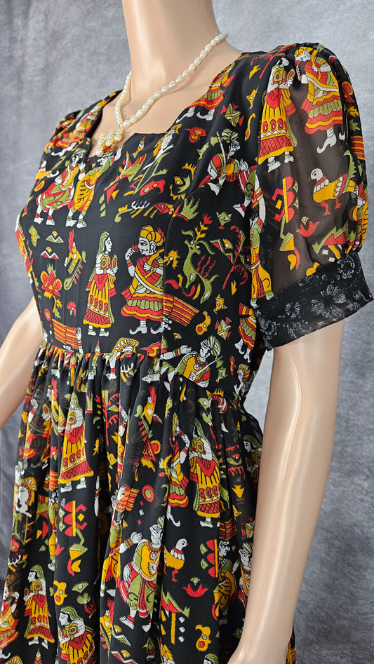 Null Black Georgette Frock