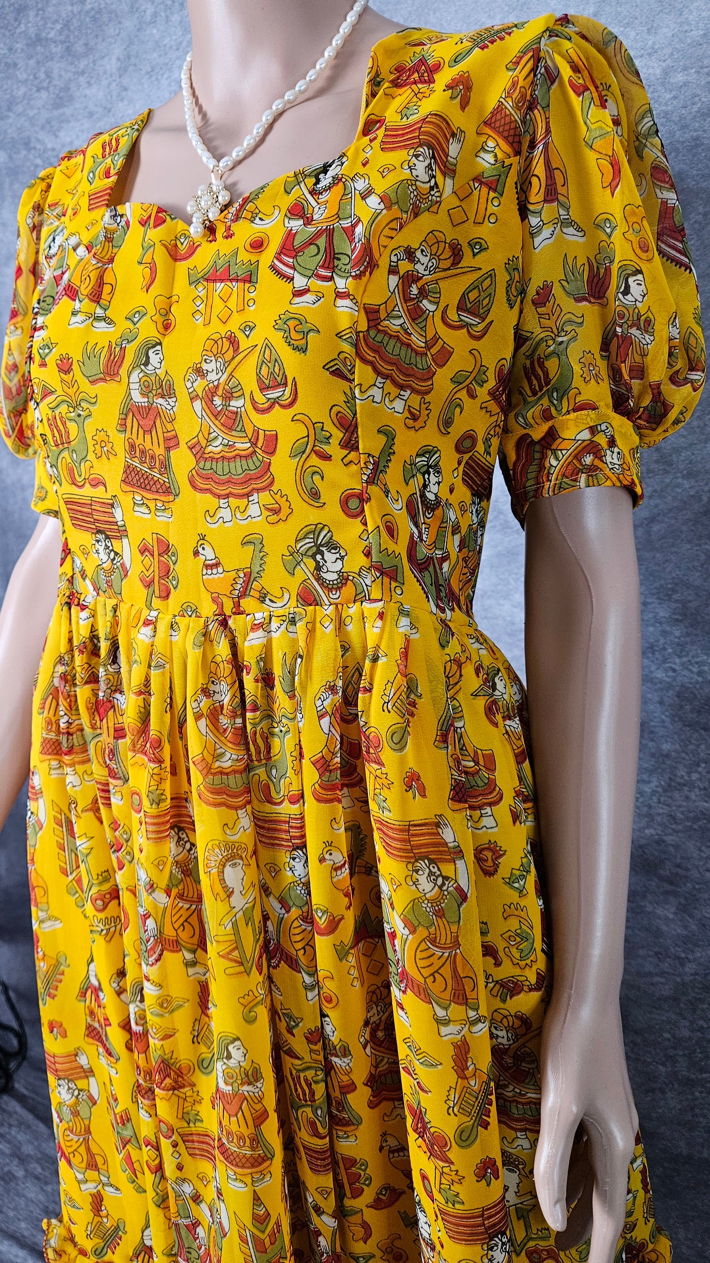 Vivid Yellow Georgette Frock