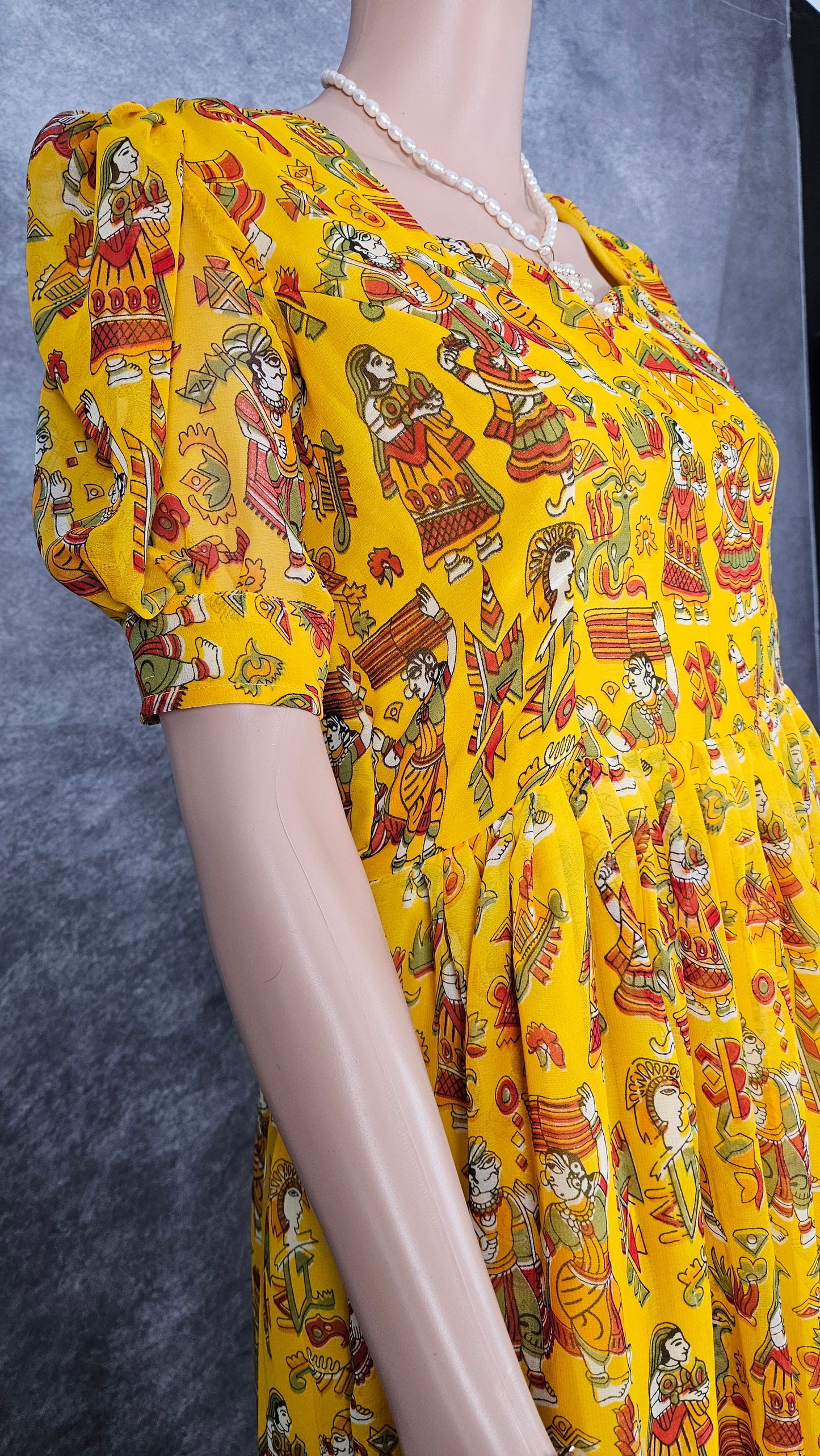 Vivid Yellow Georgette Frock