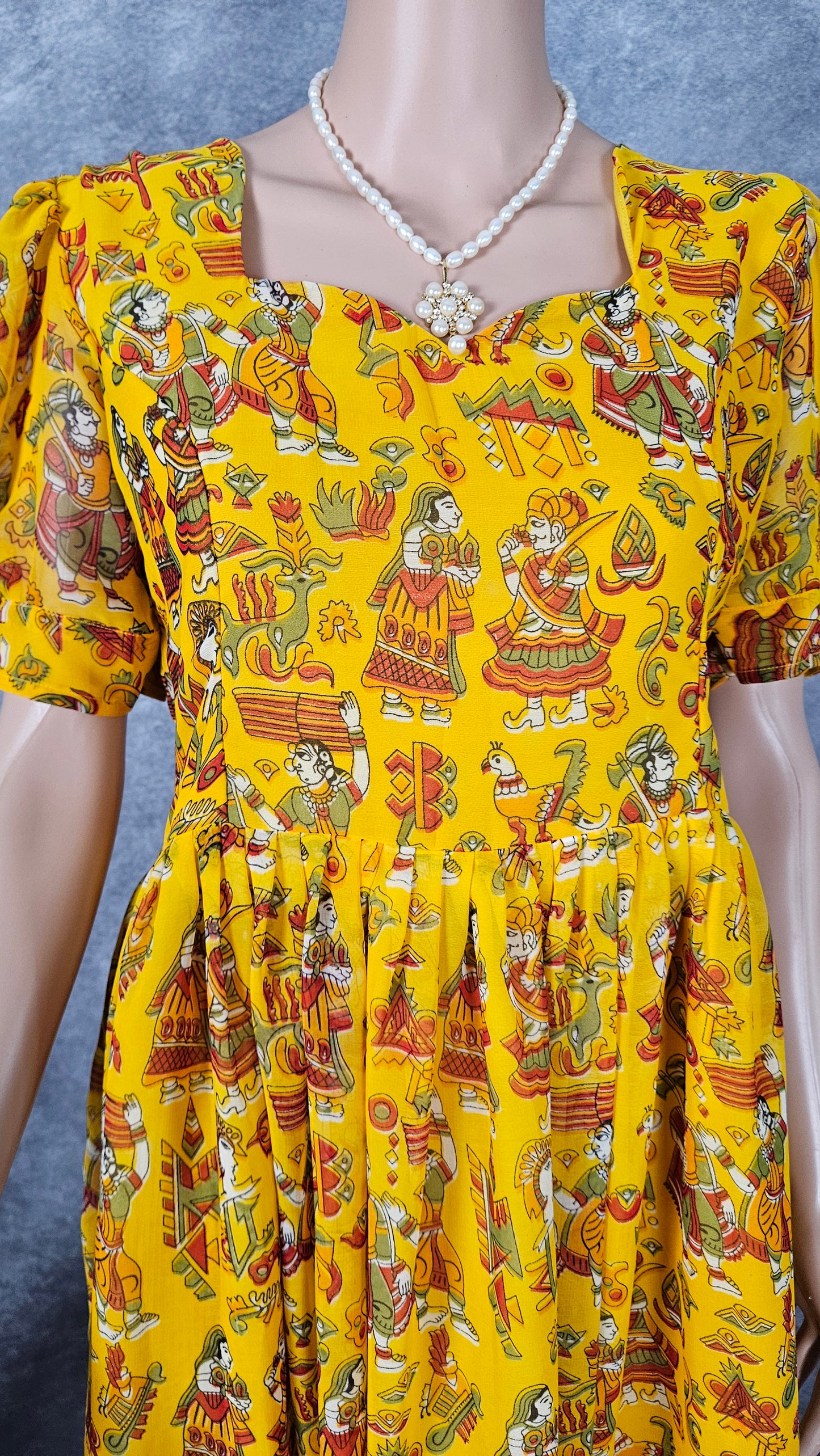 Vivid Yellow Georgette Frock