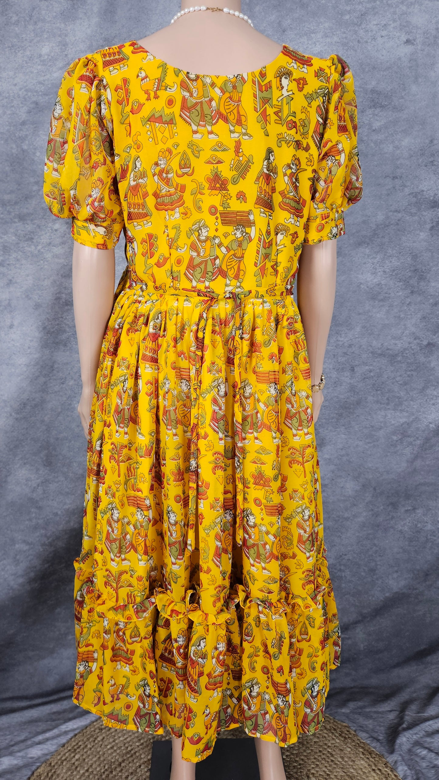 Vivid Yellow Georgette Frock