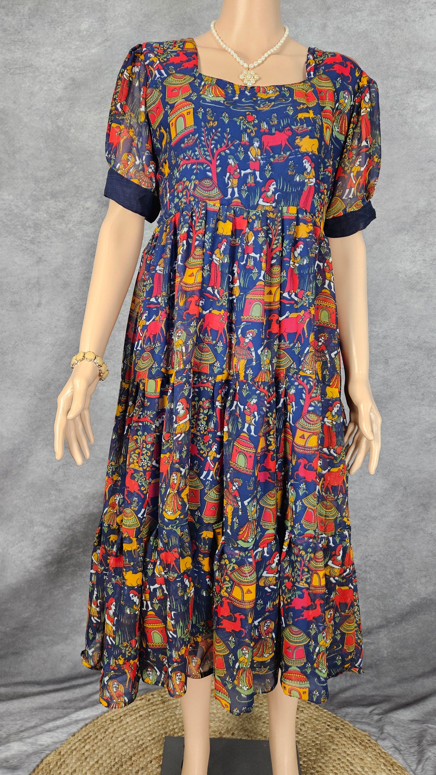 Cerulean Blue Georgette Frock