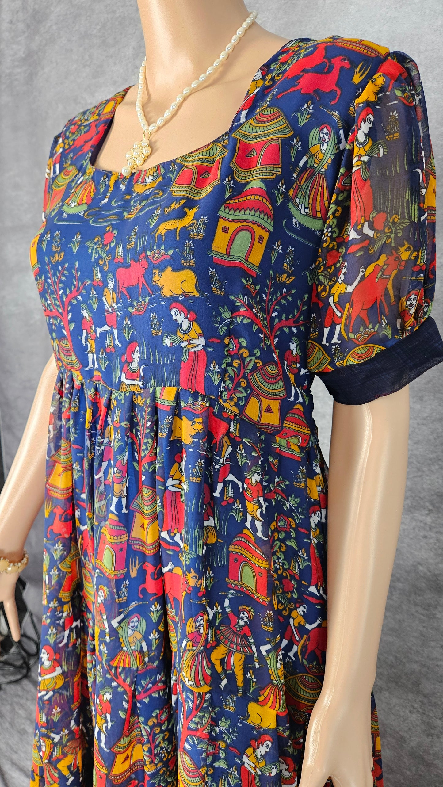 Cerulean Blue Georgette Frock