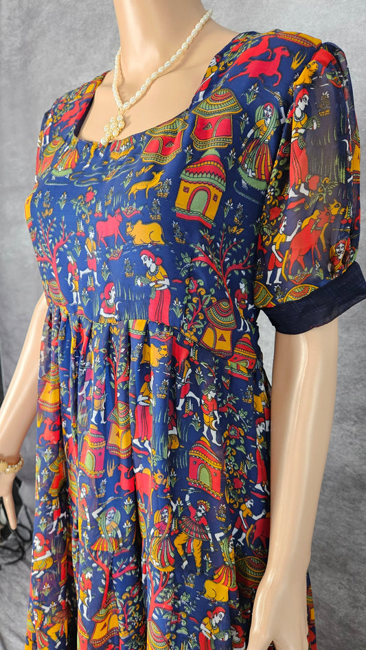 Cerulean Blue Georgette Frock