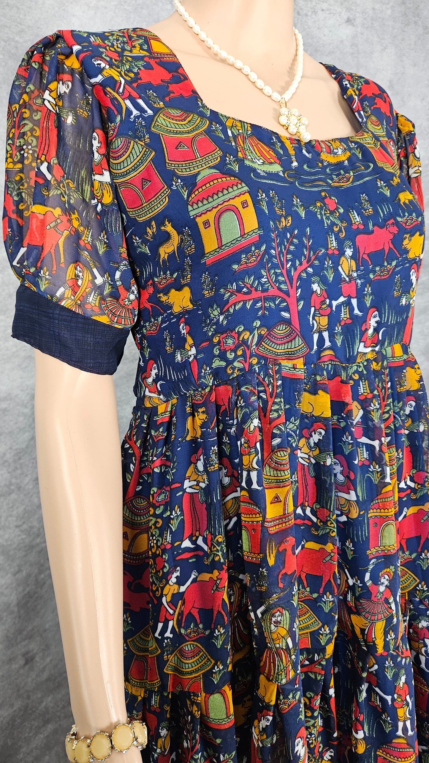 Cerulean Blue Georgette Frock