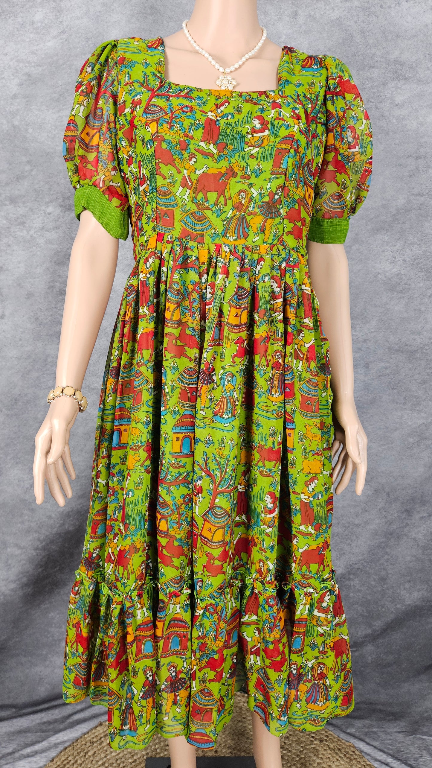 Viper Green Georgette Frock