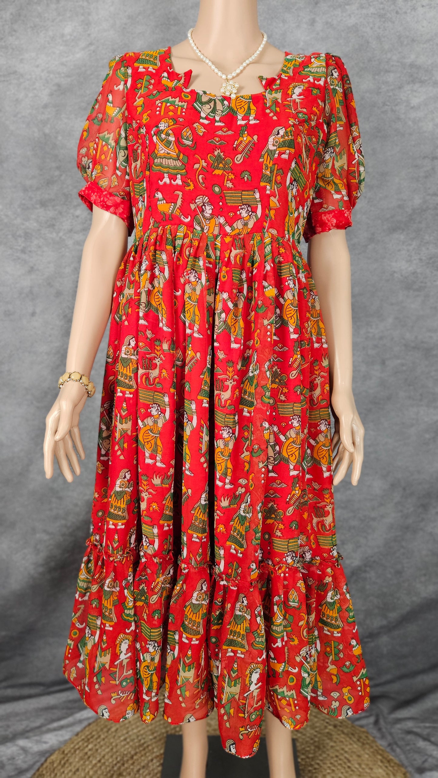 Garnet Red Georgette Frock