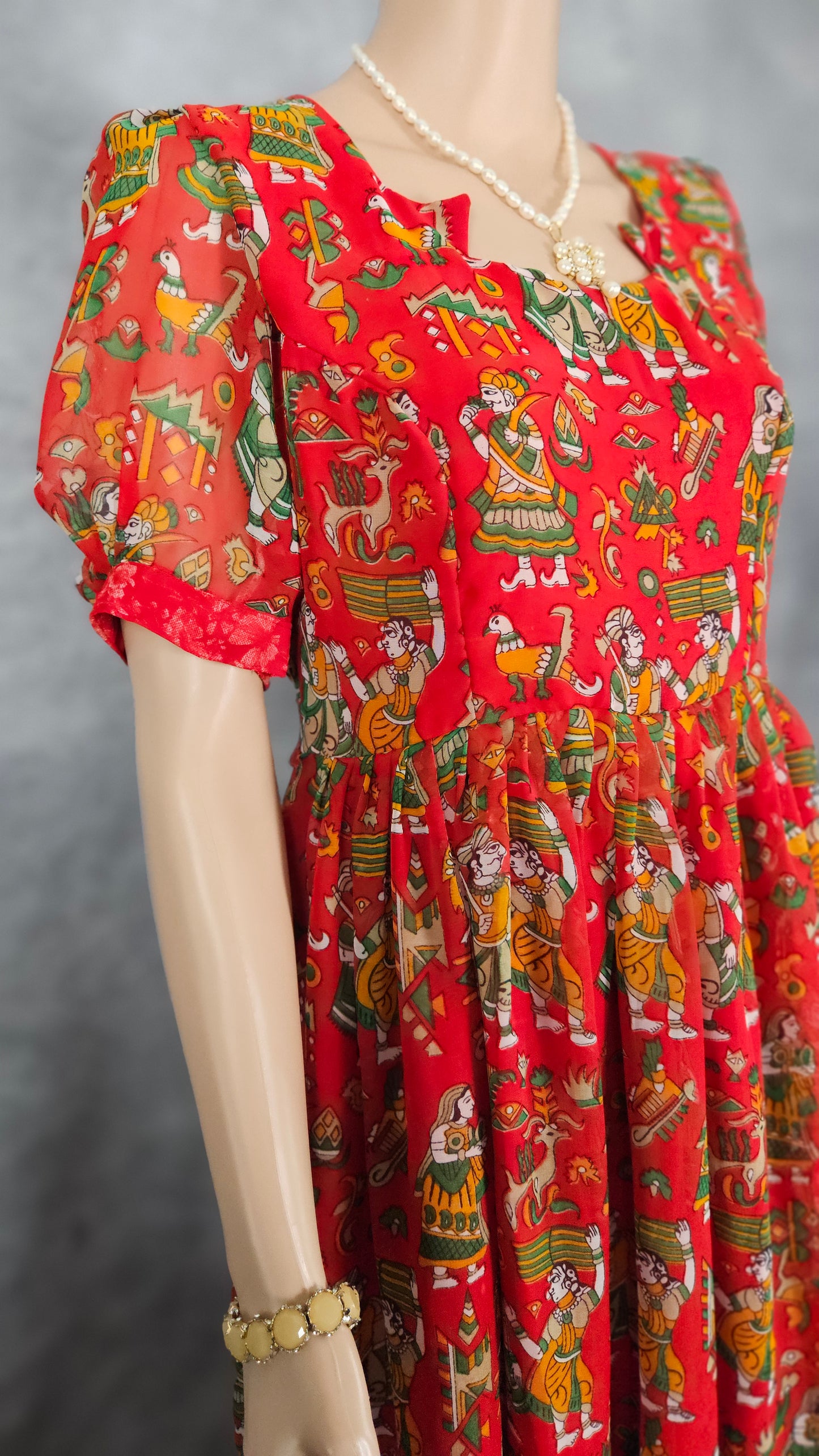 Garnet Red Georgette Frock