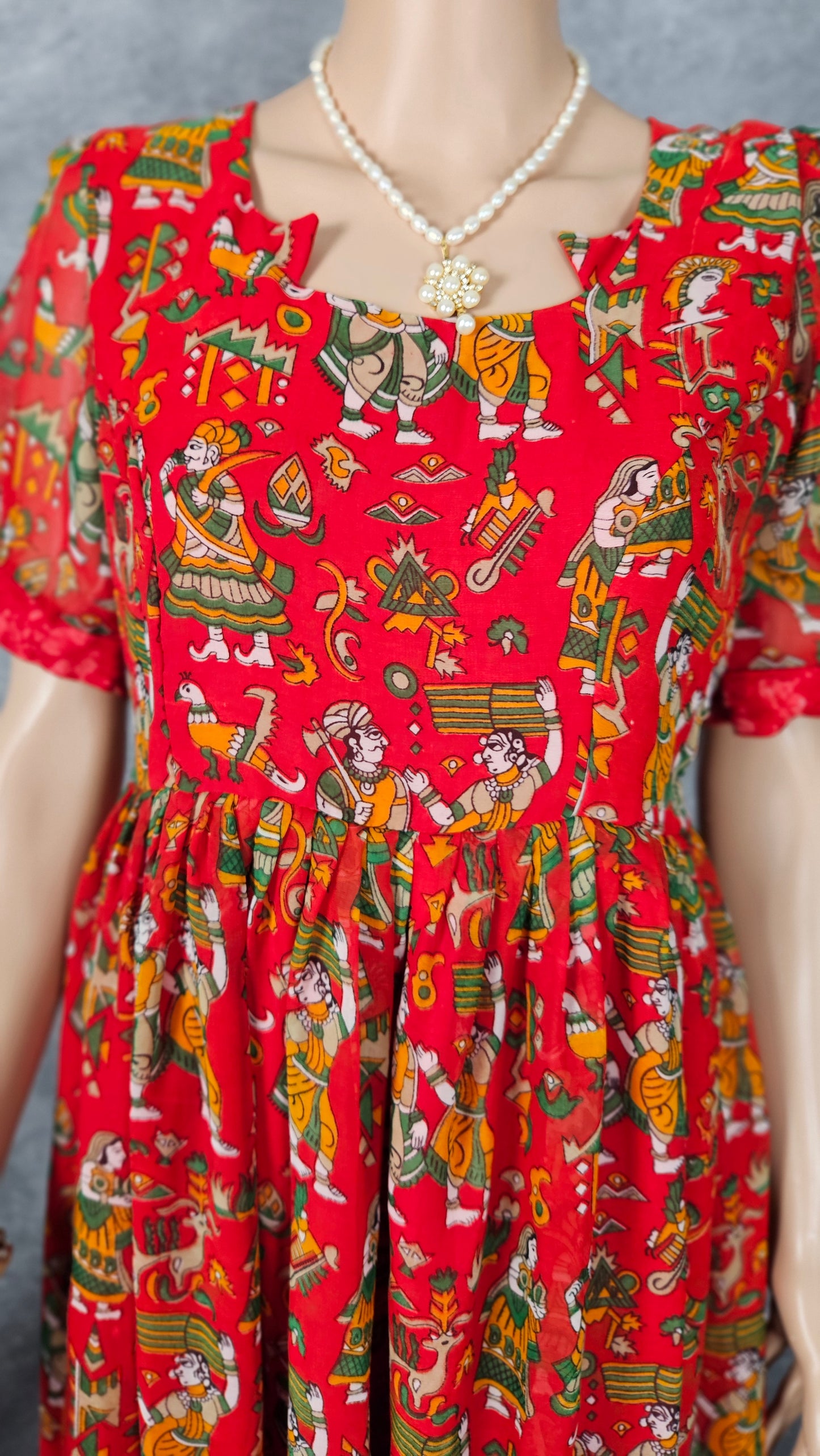 Garnet Red Georgette Frock