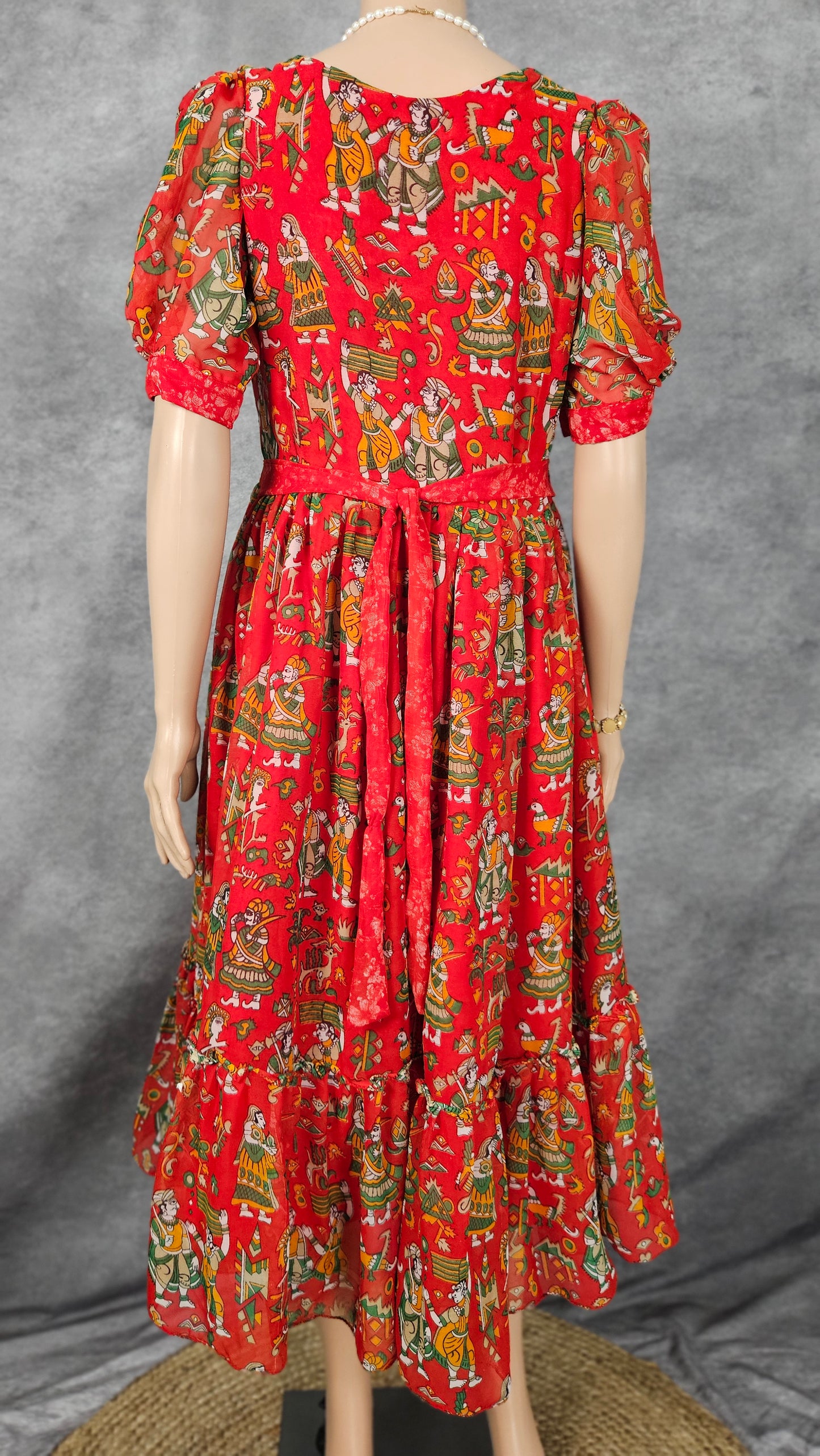 Garnet Red Georgette Frock