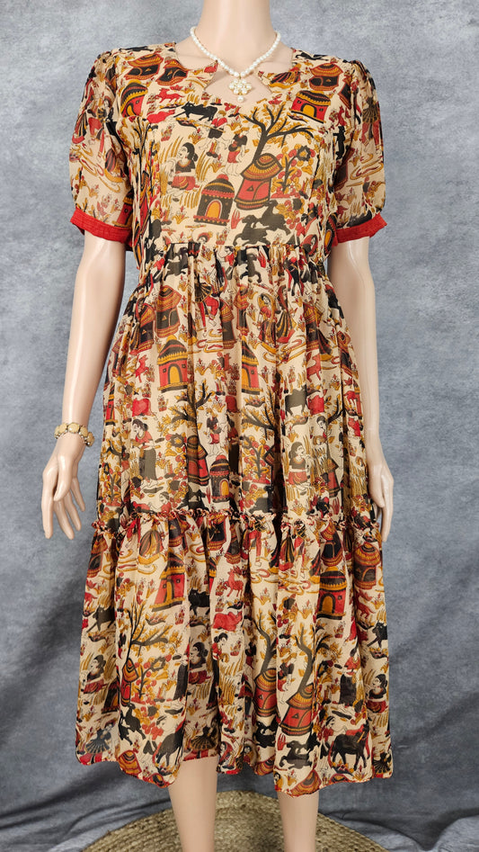 Cosmic Beige Georgette Frock