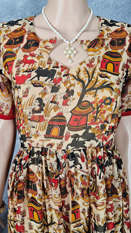 Cosmic Beige Georgette Frock