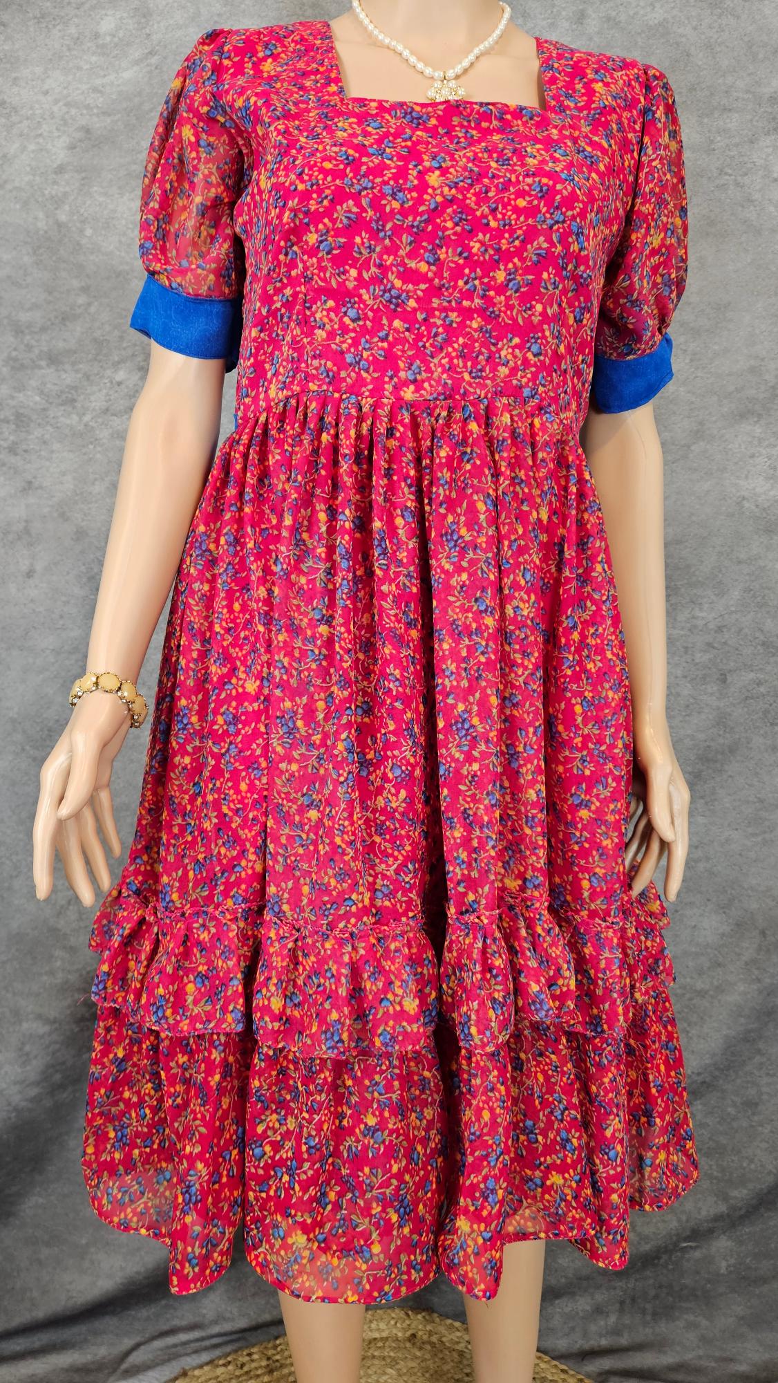 Chili Red Georgette Frock