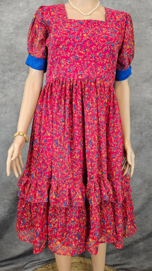 Chili Red Georgette Frock