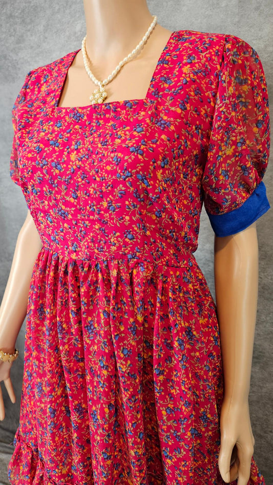 Chili Red Georgette Frock