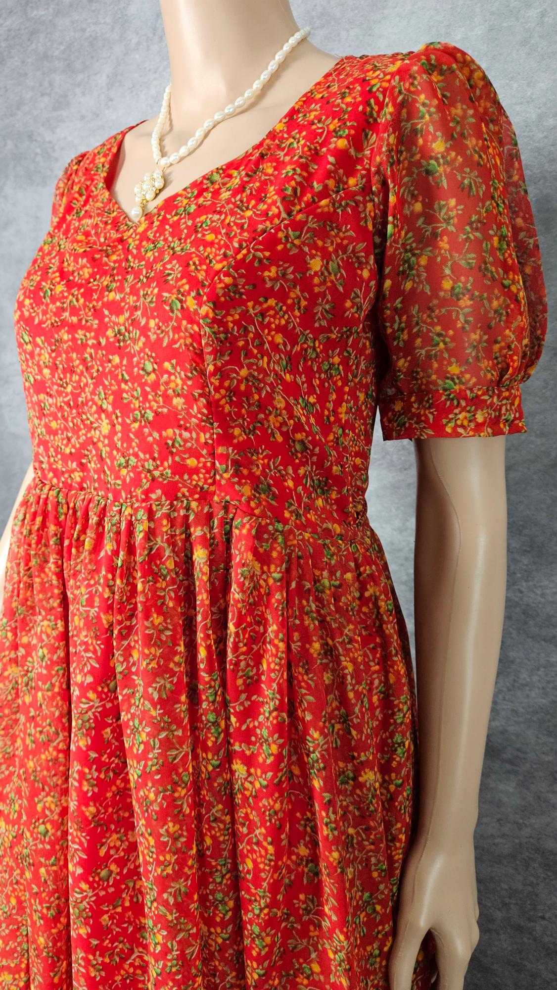 Amber Orange Georgette Frock
