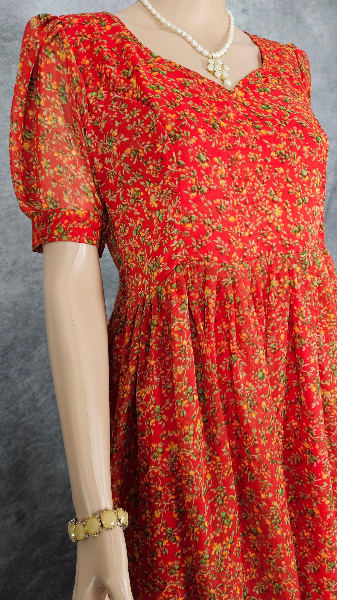 Amber Orange Georgette Frock