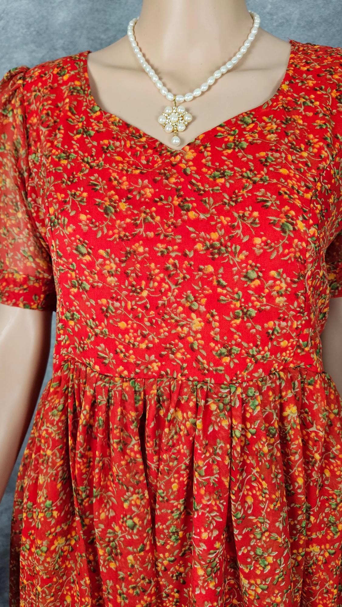 Amber Orange Georgette Frock