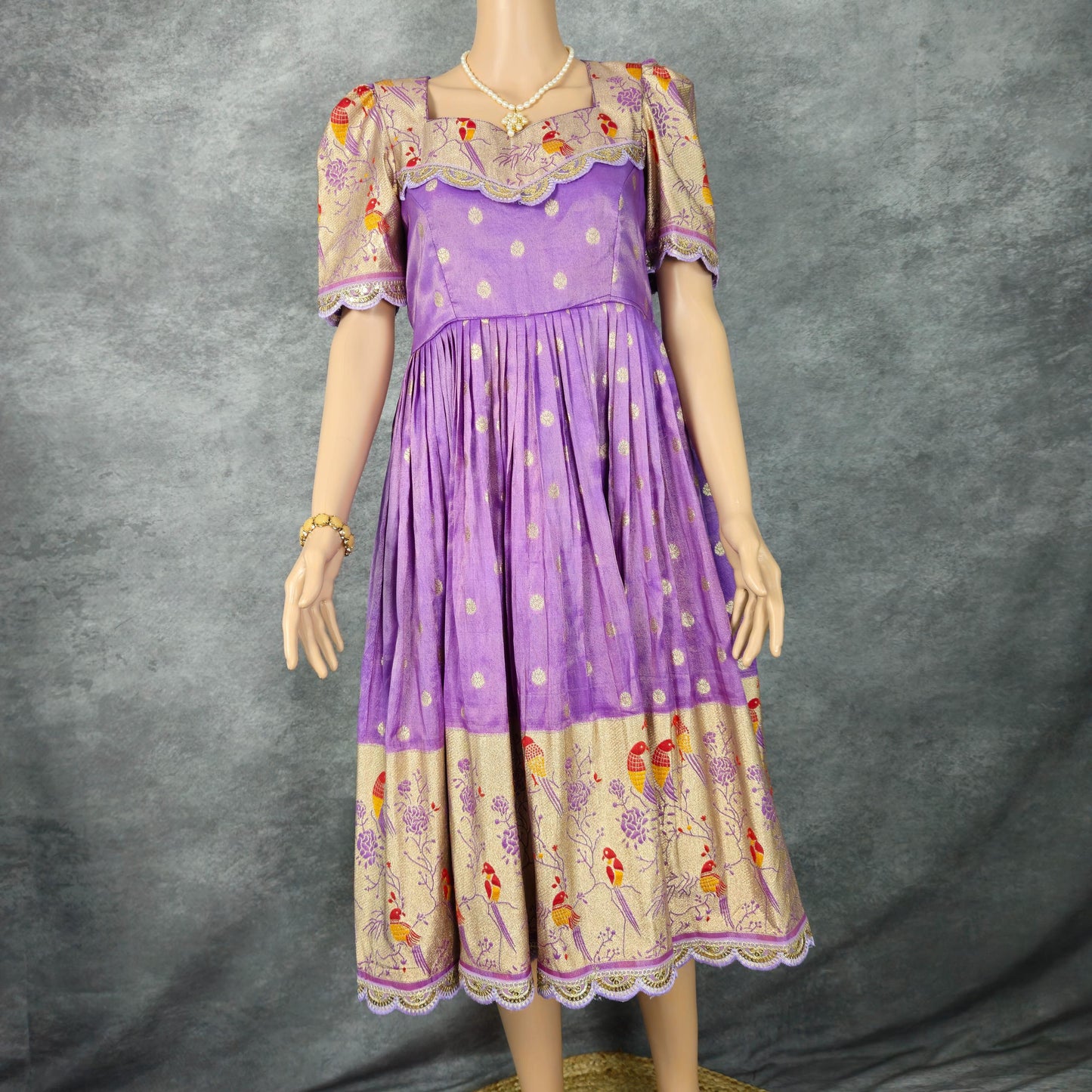 Orchid Purple Paithani Frock