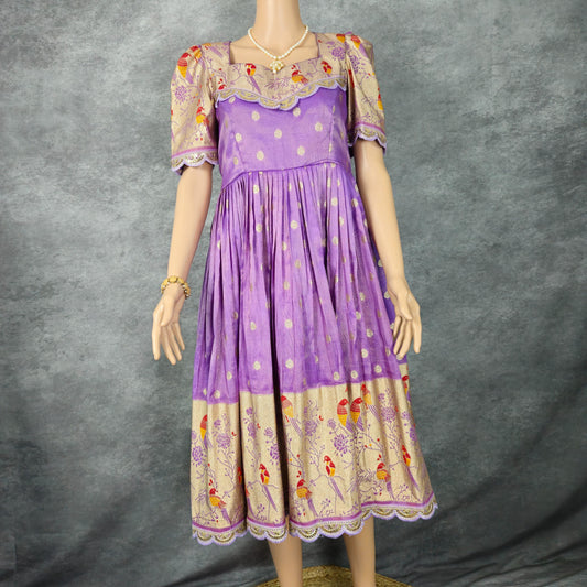 Orchid Purple Paithani Frock