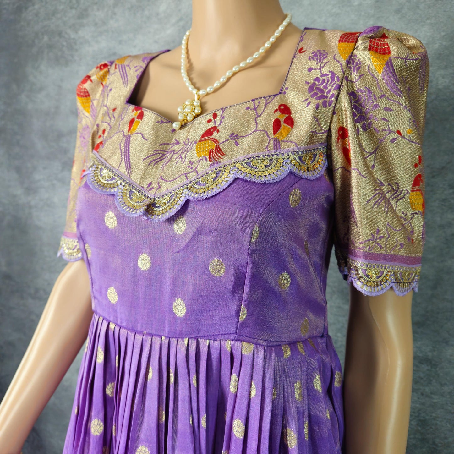 Orchid Purple Paithani Frock